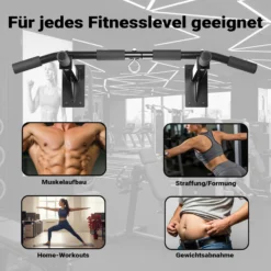 LUXTRI Klimmzugstange zur Wandmontage bis 200 kg, Klimmzug Stange aus Stahl mit gepolsterten Griffen, Fitness Zubehör Pull Up Bar für Training zu Hause, Trainingsstange für verschiedene Sportübungen