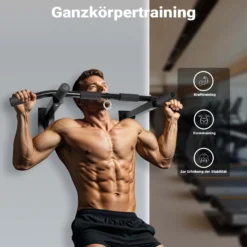LUXTRI Klimmzugstange zur Wandmontage bis 200 kg, Klimmzug Stange aus Stahl mit gepolsterten Griffen, Fitness Zubehör Pull Up Bar für Training zu Hause, Trainingsstange für verschiedene Sportübungen