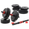 LUXTRI Kurzhantel Set 20 kg mit 12 Zement Hantelscheiben, 2 Hantelstangen gerändelt Sternverschluss Hantel Set verschiedene Gewichte robustes Dumbbell Set mit verstellbaren Hanteln