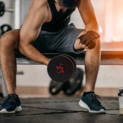 LUXTRI Kurzhantel Set 20 kg mit 12 Zement Hantelscheiben, 2 Hantelstangen gerändelt Sternverschluss Hantel Set verschiedene Gewichte robustes Dumbbell Set mit verstellbaren Hanteln