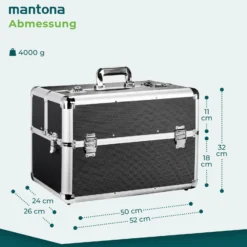 Mantona Alukoffer für Fotoausrüstung, Kamerakoffer mit Zahlenschloss, Fotokoffer für DSLR & DSLM Kameras, 4-6 Objektive, Schutzkoffer mit Steckfächern und gepolsterten Innenwänden