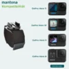 Mantona Armgurt mit 360 Grad drehbarem Schnellspann Halter (kompatibel mit GoPro Hero 11 10 9 8 7 6 5 4 3+, Session und andere kompatible Action Cams, sicherer Halt für Ihre Actioncam) schwarz