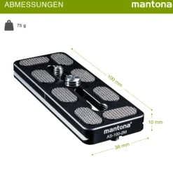 Mantona AS-100-2M Schnellwechselplatte Arca-Swiss kompatibel 100 x 38 mm Aluminium mit 1/4