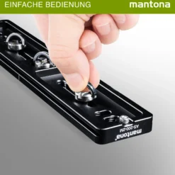 Mantona AS-200-2M Schnellwechselplatte Arca-Swiss kompatibel 200 x 38 mm Aluminium mit 1/4