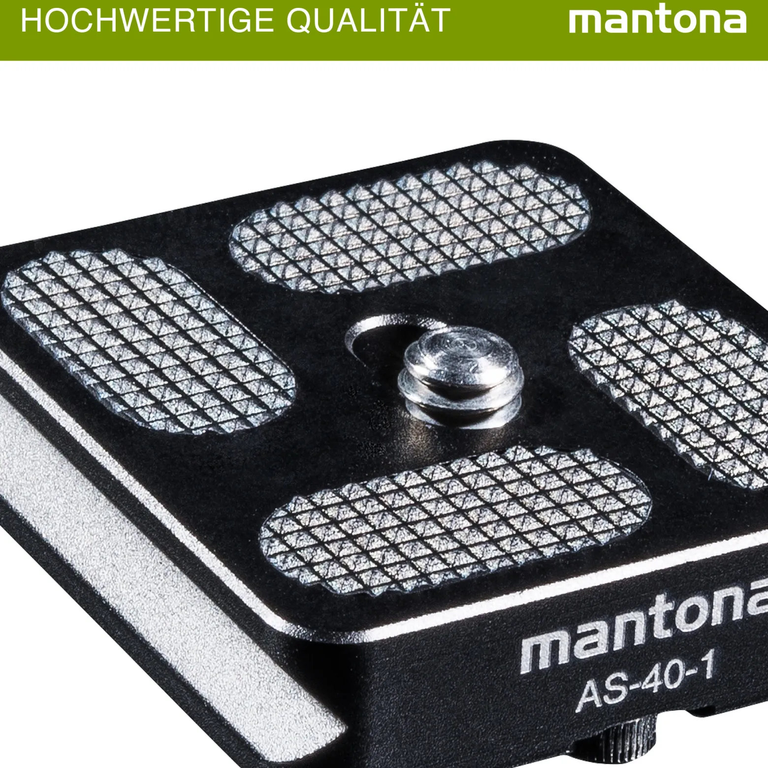 Mantona AS-40-1 Schnellwechselplatte Arca-Swiss kompatibel 40 x 38 mm Aluminium mit 1/4" Schraube Gummipuffern