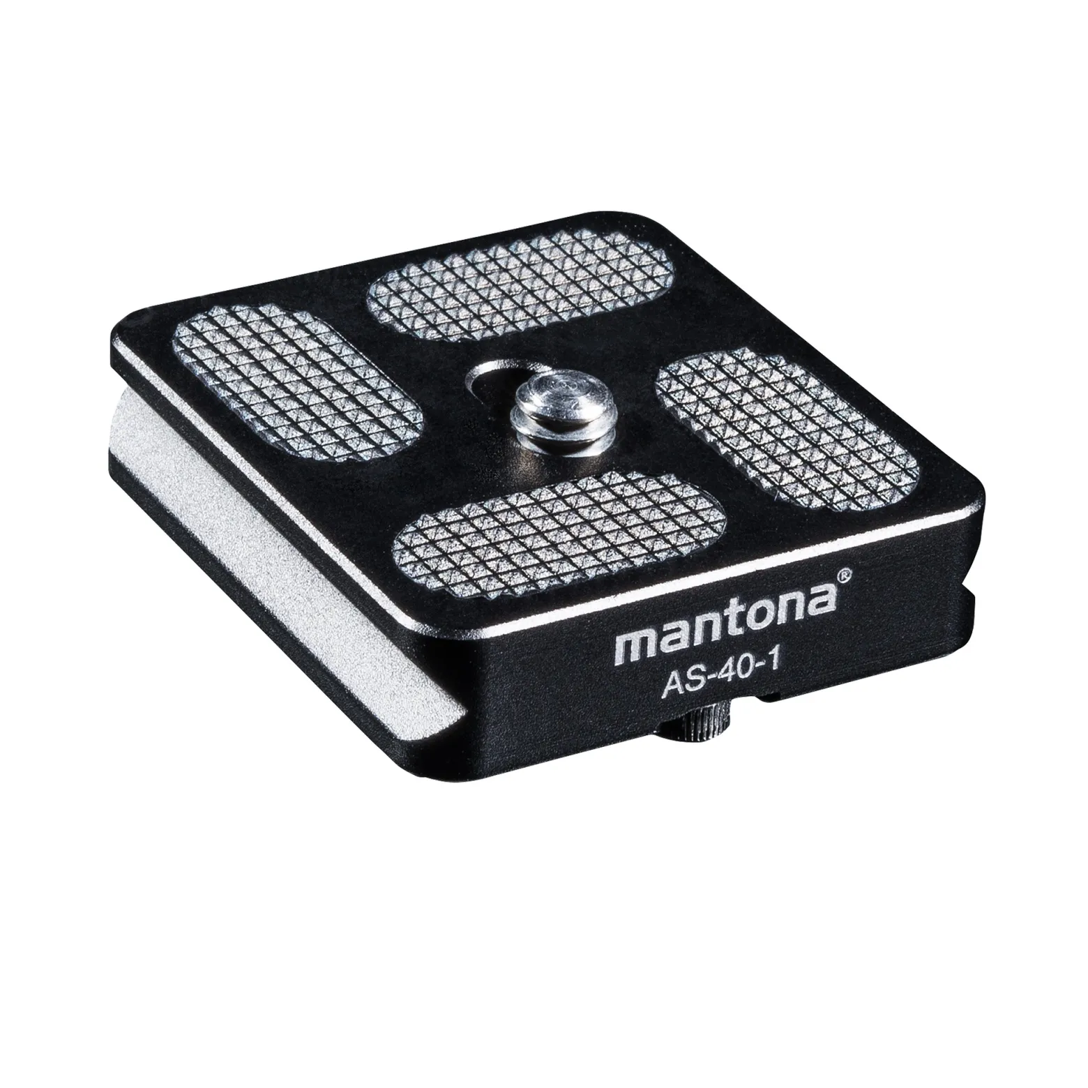 Mantona AS-40-1 Schnellwechselplatte Arca-Swiss kompatibel 40 x 38 mm Aluminium mit 1/4" Schraube Gummipuffern
