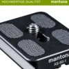 Mantona AS-50-1 Schnellwechselplatte Arca-Swiss kompatibel 50 x 38 mm Aluminium mit 1/4" Schraube Gummipuffern