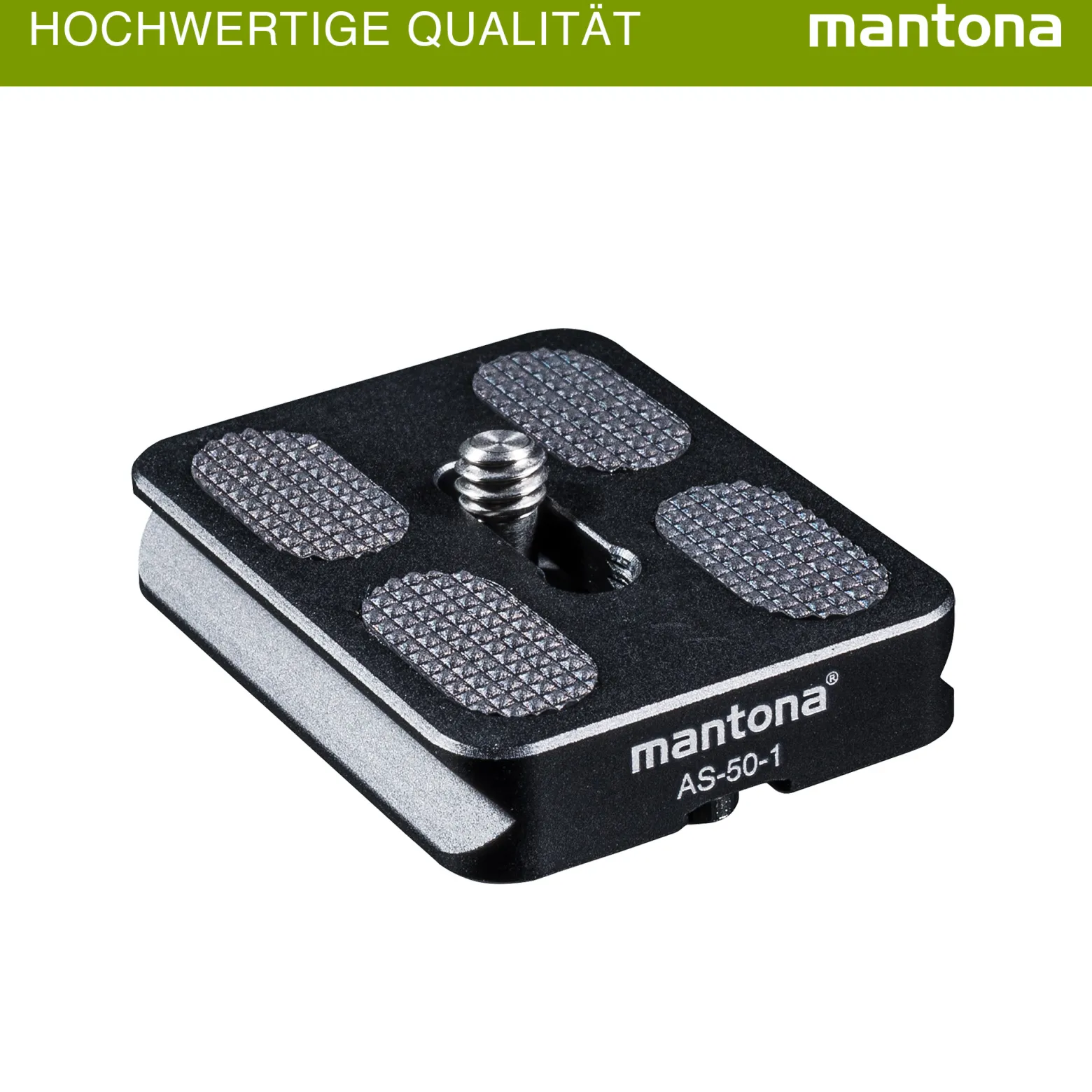 Mantona AS-50-1 Schnellwechselplatte Arca-Swiss kompatibel 50 x 38 mm Aluminium mit 1/4" Schraube Gummipuffern