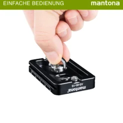 Mantona AS-60-1S Schnellwechselplatte Arca-Swiss kompatibel 60 x 38 mm Aluminium mit 1/4