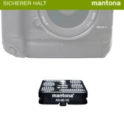 Mantona AS-60-1S Schnellwechselplatte Arca-Swiss kompatibel 60 x 38 mm Aluminium mit 1/4
