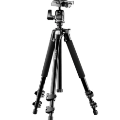 Mantona Basic Scout Max Fotostativ - 630 x 100 x 100 mm - Arbeitshöhe bis 160 cm / Traglast max. 6 kg - mit Kugelkopf, umkehrbarer Mittelsäule - für Fotostativ Reisestativ Travelstativ