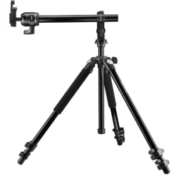 Mantona Basic Scout Max Set Fotostativ Kamerastativ bis 160 cm + Auslegearm, Kugelkopf umkehrbare Mittelsäule, ideal für Reisen und Outdoor Fotografie