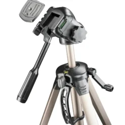 Mantona Basic Travel Pro III Fotostativ 63-168 cm max. 3 kg Aluminium Dreibein Videostativ mit Schnellwechselplatte und Tasche
