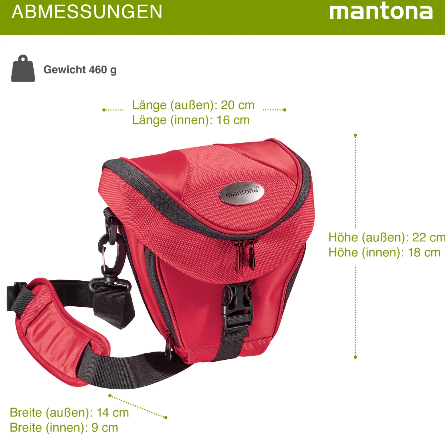 Mantona Colt Kameratasche für DSLM und DSLR Kameras, Fototasche mit Schnellzugriff, Kamera-Umhängetasche mit gepolstertem Tragegurt, Tragetasche wasser- und schmutzabweisend