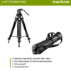 Mantona Dolomit 1300 Videostativ 188 cm (74 Zoll) mit fluidgedämpftem Neiger für DSLR/Videokamera - inkl Tasche - Tripod Kamerastativ Video Stativ mit Fluidkopf