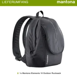 Mantona Elements 10 Outdoor Fotorucksack, leichter Kamerarucksack für DSLR & Systemkameras, Fototasche mit flexibler Innenaufteilung, Tablet-Fach, Organizer-Fach