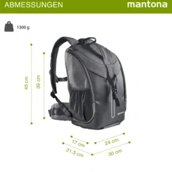Mantona Fotorucksack Tallinn anthrazit für DSLR und Systemkamera, Kamerarucksack mit Stativhalterung und Regenschutz, Fototasche mit flexibler Innenaufteilung für Kamera, Objektive und Zubehör