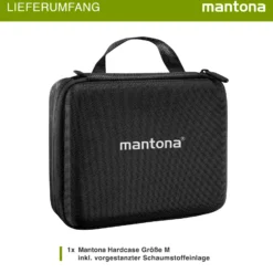 Mantona Hardcase Tasche kompatibel mit GoPro Action Cam 11 10 9 8 7 – robustes Schutzhülle mit Schaumstoff-Inlay, vorgestanzten Fächern & Deckelfach