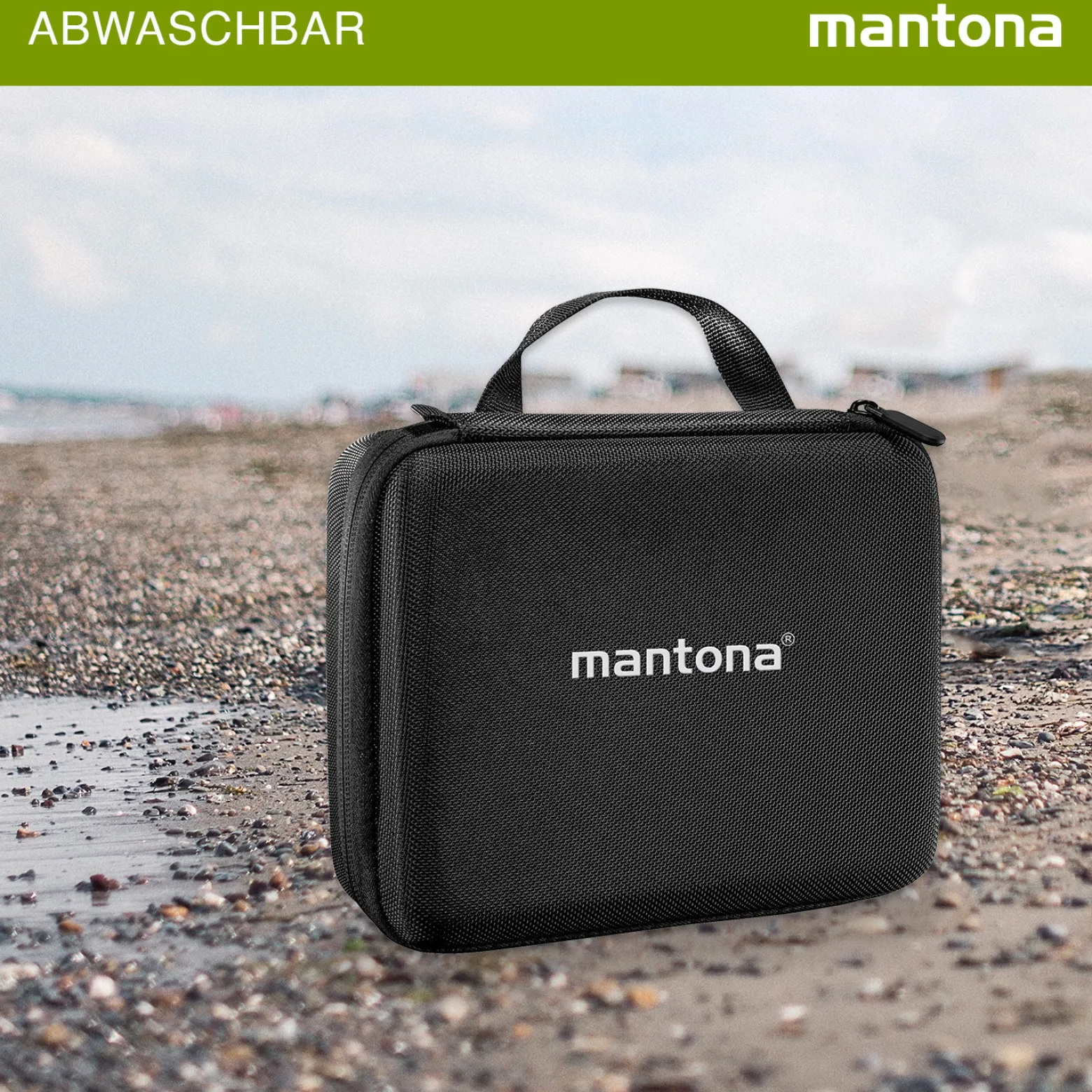 Mantona Hardcase Tasche kompatibel mit GoPro Action Cam 11 10 9 8 7 – robustes Schutzhülle mit Schaumstoff-Inlay, vorgestanzten Fächern & Deckelfach