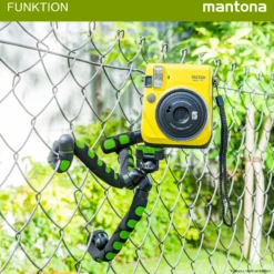 Mantona Kaleido Flex Stativ lime green - 270 x 43 x 43 mm - flexibel biegbar - mit Kugelkopf und Schnellwechselplatte - Reisestativ Travelstativ passend für Kameras, Smartphones, Action Cams