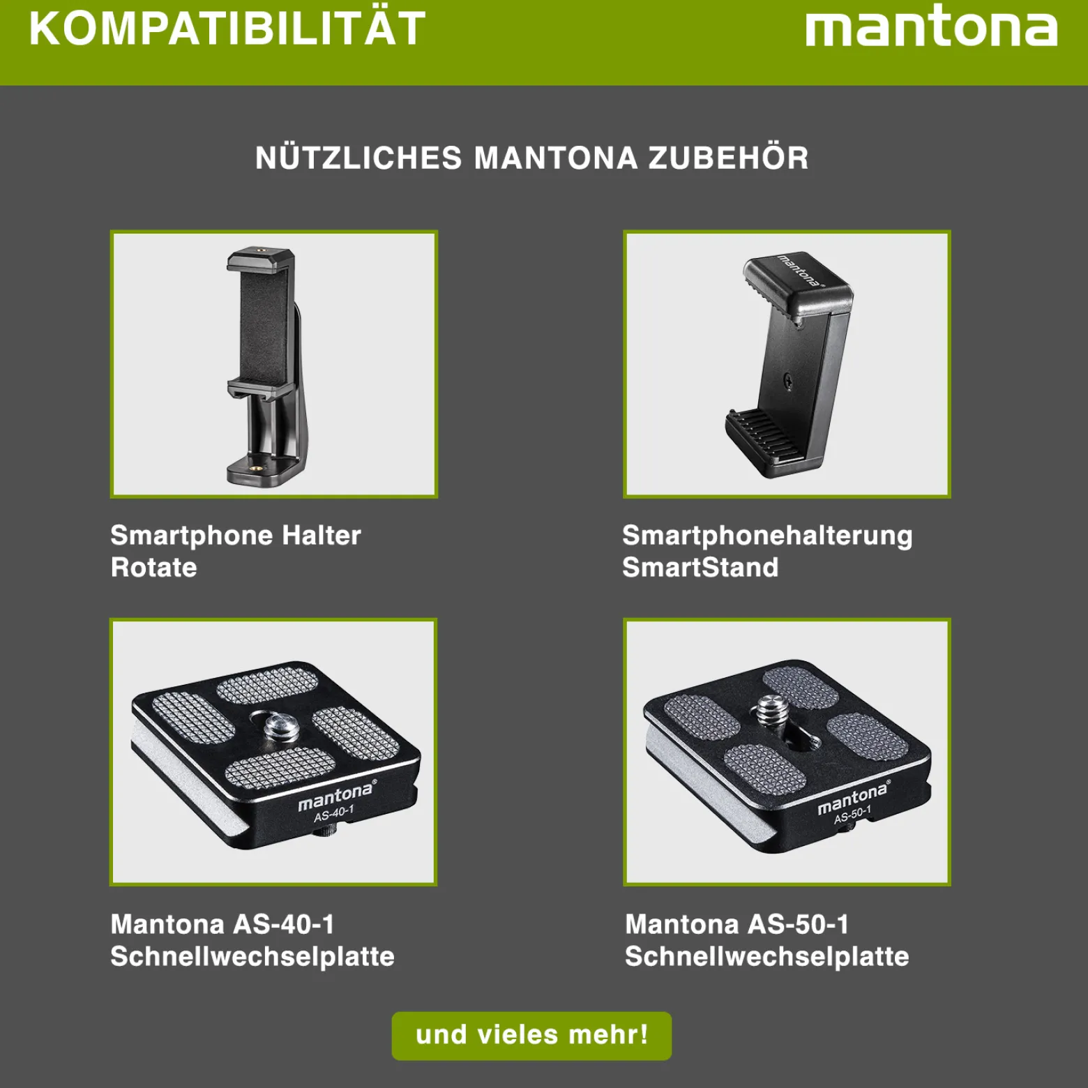 Mantona Kaleido Mini Tischstativ in lime green metallic Reisestativ inkl. Kugelkopf mit Schnellwechselplatte und Transporttasche