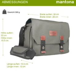 Mantona Kameratasche Milano grande (modische Universaltasche für Digital-Spiegelreflex-Kameras und Systemkameras plus Zubehör, Vintage, graues Interieur) grau 21648
