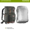 Mantona Luis Retro Fotorucksack grün mit Leder, Kamerarucksack inkl. Regenschutzhülle, Fototasche mit Laptopfach, Backpack geeignet für 1 x DSLR-Kamera, 3 x Objektive und diverses Fotozubehör