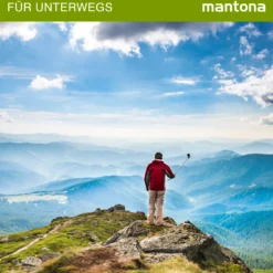 Mantona Mono-/Handstativ Selfy - 250 x 40 x 40 mm - kompatibel mit GoPro, Smartphone, Kompaktkamera u. a. - schwarz - Selfiestick Handystick Selfiestange für Fotografie und Videokameras