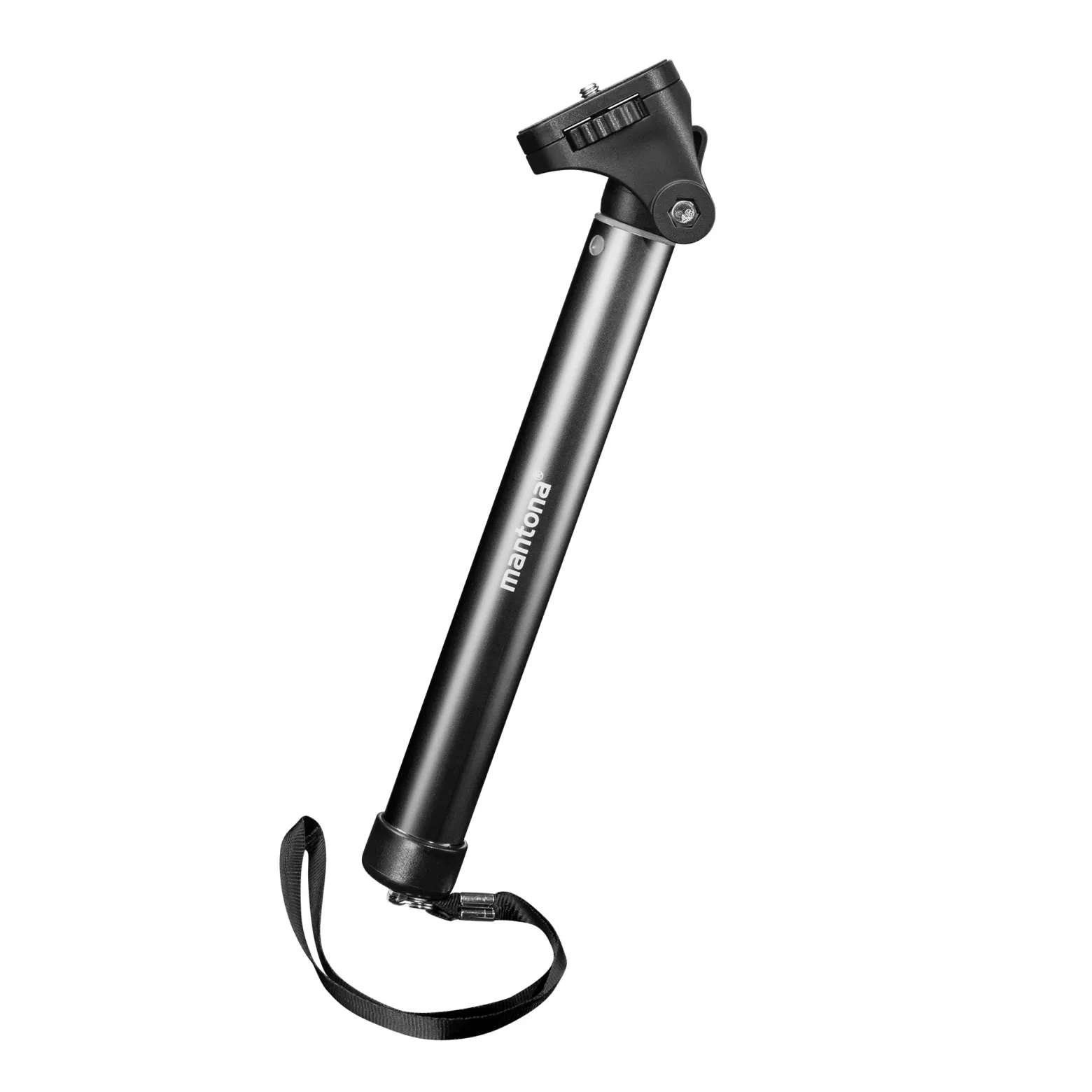 Mantona Mono-/Handstativ Selfy - 250 x 40 x 40 mm - kompatibel mit GoPro, Smartphone, Kompaktkamera u. a. - schwarz - Selfiestick Handystick Selfiestange für Fotografie und Videokameras