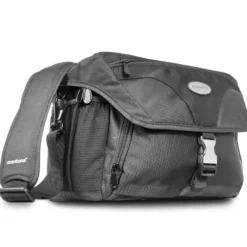 Mantona Neolit II SLR-Kameratasche schwarz, Fototasche wasserabweisend mit Regenschutz, Kamera Umhängetasche mit viel Stauraum & individuell einteilbar, Fotoapparat Tasche mit Tragegurt