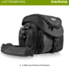 Mantona Premium Fototasche schwarz, wasserabweisend mit Staubschutz, Kamera Umhängetasche mit viel Stauraum, Fotoapparat Tasche mit Tragegurt und Zubehörfach
