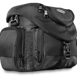 Mantona Premium Fototasche schwarz, wasserabweisend mit Staubschutz, Kamera Umhängetasche mit viel Stauraum, Fotoapparat Tasche mit Tragegurt und Zubehörfach