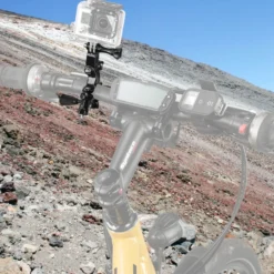 Mantona Rohrbefestigung inkl. Winkelstück - 100 x 55 x 15 mm - Rohr Ø bis 4 cm - kompatibel mit GoPro Hero 11 10 9 8 7 6 5 4 3+ - Fahrradhalterung