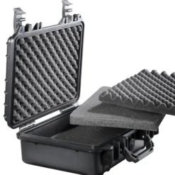 Mantona Schaumstoffeinlage für Schutzkoffer M 30 x 22,5 cm, Rasterschaumstoff für Fotokoffer individuell zuschneidbar, mit Noppenschaumstoff für Deckel, perfekt für Fotoausrüstung