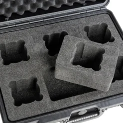 Mantona Schaumstoffeinlage für Outdoor Schutzkoffer L 35,1 x 48 x 10 cm, passgenauer Schaumstoff für Fotokoffer, Platz für 6 Objektive, mit Noppenschaumstoff für Deckel, perfekt für Kamerakoffer