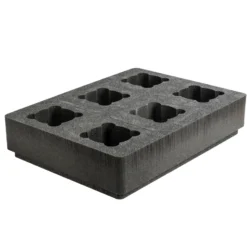Mantona Schaumstoffeinlage für Outdoor Schutzkoffer L 35,1 x 48 x 10 cm, passgenauer Schaumstoff für Fotokoffer, Platz für 6 Objektive, mit Noppenschaumstoff für Deckel, perfekt für Kamerakoffer