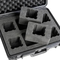 Mantona Schaumstoffeinlage für Outdoor Schutzkoffer L 35,1 x 48 x 10 cm, passgenauer Schaumstoff für Fotokoffer, Platz für 6 Objektive, mit Noppenschaumstoff für Deckel, perfekt für Kamerakoffer