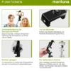 Mantona Smartphone Halterung Rotate Clip 100, drehbarer Universal Handy Halter für iPhones und Smartphones mit 55-85 mm Breite, Stativaufsatz Handy mit 1/4 Zoll Gewinde