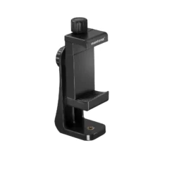 Mantona Smartphone Halterung Rotate Clip 100, drehbarer Universal Handy Halter für iPhones und Smartphones mit 55-85 mm Breite, Stativaufsatz Handy mit 1/4 Zoll Gewinde