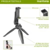 Mantona Smartphone Mini Stativ Kit Set aus Handyhalterung und Tischstativ für Video, Fotografie und Vlogging