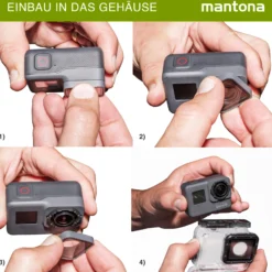 Mantona Soft Touch Magic Unterwassergehäuse kompatibel mit GoPro Hero 7 6 5 Black Action Cam, für Tauchen Schnorcheln und andere Unterwasser Anwendung