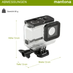 Mantona Soft Touch Magic Unterwassergehäuse kompatibel mit GoPro Hero 7 6 5 Black Action Cam, für Tauchen Schnorcheln und andere Unterwasser Anwendung