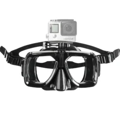 Mantona Taucherbrille mit Befestigung (kompatibel mit GoPro Hero 11 10 9 8 7 6 5 4 3+ 3 2 1, Session und andere kompatible Action Cams)