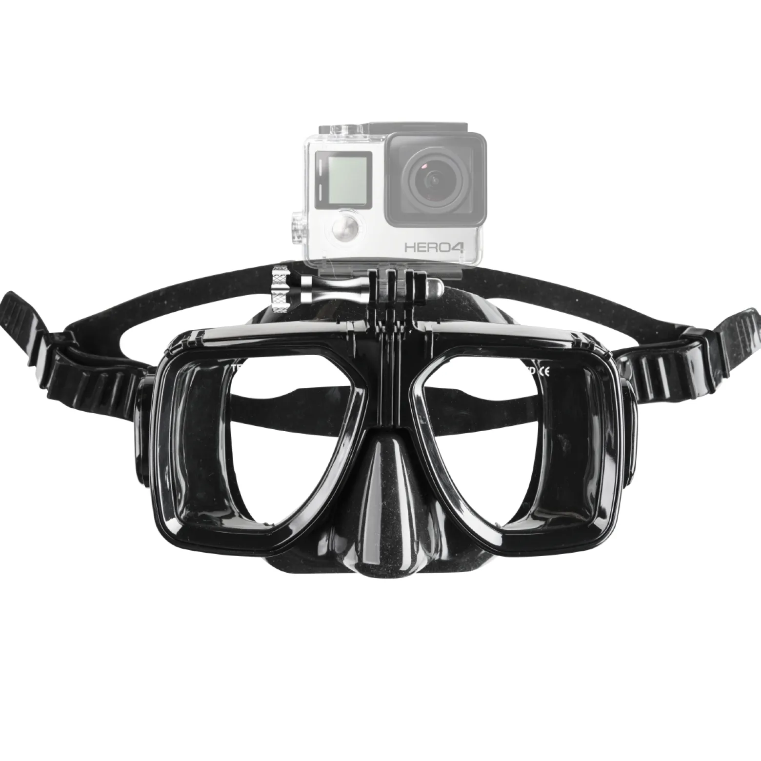 Mantona Taucherbrille mit Befestigung (kompatibel mit GoPro Hero 11 10 9 8 7 6 5 4 3+ 3 2 1, Session und andere kompatible Action Cams)