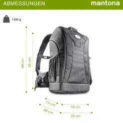 Mantona Trekking Fotorucksack - Kamerarucksack für DSLR Kameras, Fototasche mit Stativhalterung und variabel einteilbarem Innenraum, Kameratasche mit Regenschutz