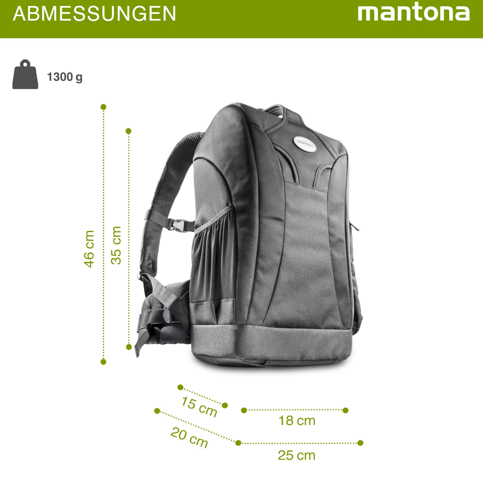 Mantona Trekking Fotorucksack - Kamerarucksack für DSLR Kameras, Fototasche mit Stativhalterung und variabel einteilbarem Innenraum, Kameratasche mit Regenschutz