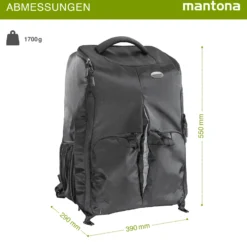 Mantona Universal Drohnen- & Kamerarucksack, Drohnen-Rucksack für Kamera Equipment, Fotorucksack für Flugdrohne, Multikopter, Systemkamera, Aufbewahrungstasche mit variablem Innenraum