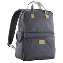 Mantona Urban Companion Fotorucksack und Tasche, Kamerarucksack Anthrazit mit Lederapplikationen, Fototasche mit Laptopfach für Laptops bis 12 Zoll