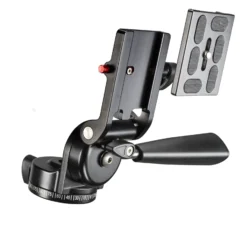 Mantona 3 Wege Neiger - 160 x 85 x 90 mm - max. Last 3 kg - 1/4" und 3/8" Anschluss - 3D Stativneiger inkl. Schnellwechselplatte - 3-Way-Pan für Fotografie und Videografie
