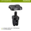 Mantona 1/4 Zoll Gewinde Adapter - 30 x 20 x 20 mm - kompatibel mit GoPro 11 10 9 8 7 6 5 4 3 2 1 - Verbindung von Equipement und Action Cams